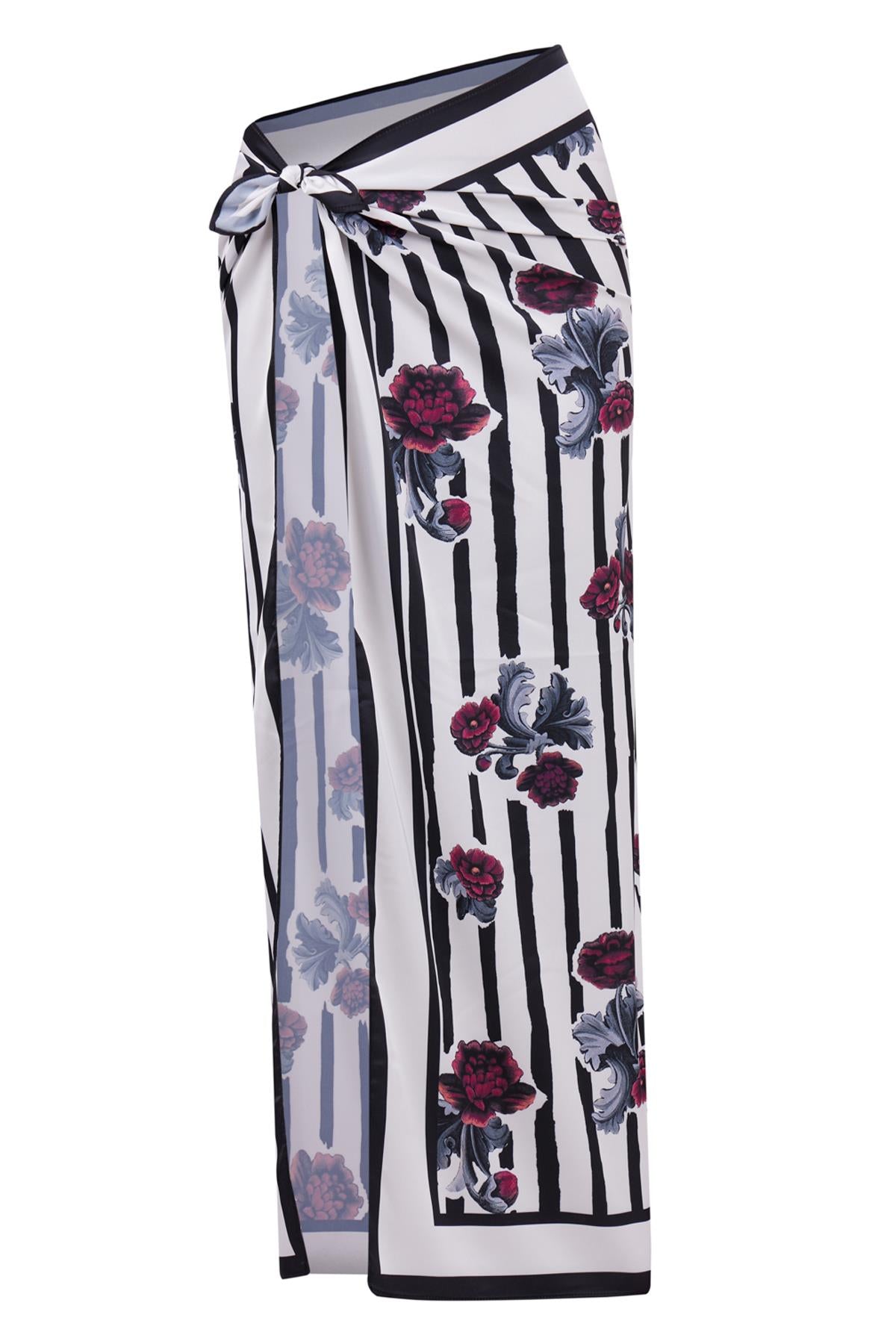Peraluna-Stripe Garden Scarfe çizgili Güllü Baskılı Saten Kadın Eşarp-Eşarp-8-fleurdirect.live