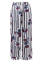 Peraluna-Stripe Garden Trouser Çizgili Güllü Baskılı Saten Kadın Pantolon-Pantolon-9-fleurdirect.live
