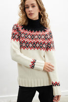 Peraluna-Styleboom X Cotswold Fair Isle Pullover Balıkçı Yaka Baklava Desen Kazak Kadın Triko Kazak-Kazak & Triko-1-fleurdirect.live