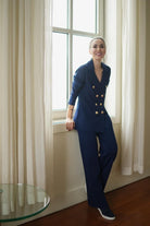 Peraluna-Styleboom X Katherine Blazer Çelik Örgü Klasik Kesim Düğmeli Blazer Kadın Triko Ceket -Ceket-1-fleurdirect.live