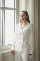 Peraluna-Styleboom X Katherine Blazer Çelik Örgü Klasik Kesim Düğmeli Blazer Kadın Triko Ceket -Ceket-10-fleurdirect.live