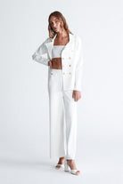 Peraluna-Styleboom X Katherine Blazer Çelik Örgü Klasik Kesim Düğmeli Blazer Kadın Triko Ceket -Ceket-12-fleurdirect.live