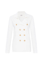 Peraluna-Styleboom X Katherine Blazer Çelik Örgü Klasik Kesim Düğmeli Blazer Kadın Triko Ceket -Ceket-18-fleurdirect.live