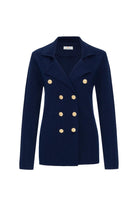 Peraluna-Styleboom X Katherine Blazer Çelik Örgü Klasik Kesim Düğmeli Blazer Kadın Triko Ceket -Ceket-9-fleurdirect.live