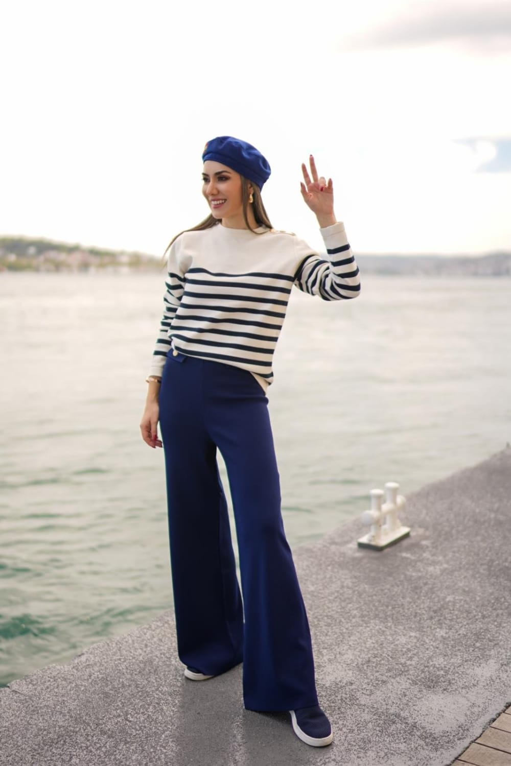 Peraluna-Styleboom X Marlene Trouser Düğme Detaylı Rahat Kesim Kadın Triko Pantolon -Pantolon-1-fleurdirect.live
