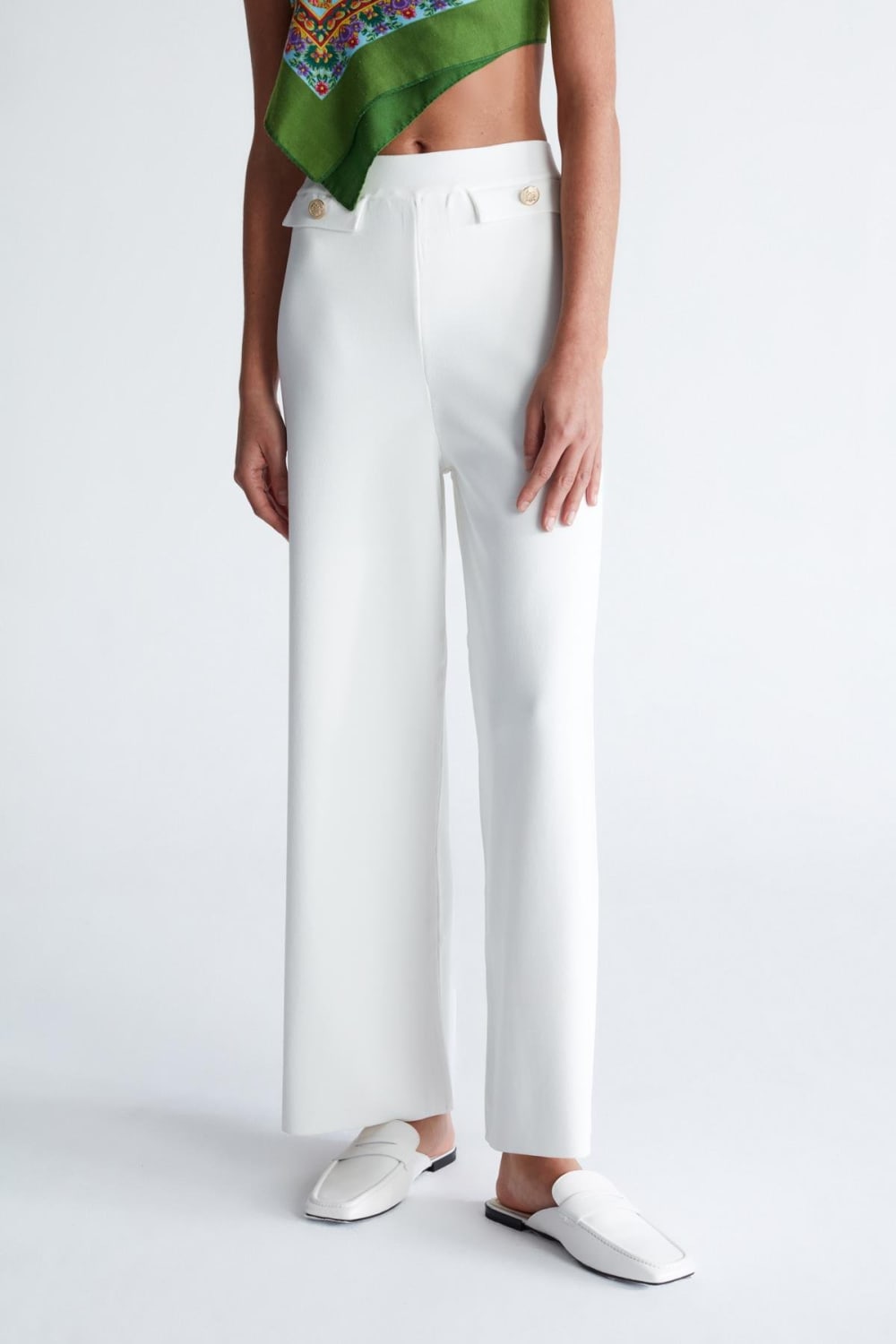 Peraluna-Styleboom X Marlene Trouser Düğme Detaylı Rahat Kesim Kadın Triko Pantolon -Pantolon-15-fleurdirect.live