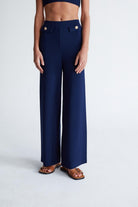 Peraluna-Styleboom X Marlene Trouser Düğme Detaylı Rahat Kesim Kadın Triko Pantolon -Pantolon-3-fleurdirect.live