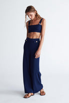 Peraluna-Styleboom X Marlene Trouser Düğme Detaylı Rahat Kesim Kadın Triko Pantolon -Pantolon-7-fleurdirect.live
