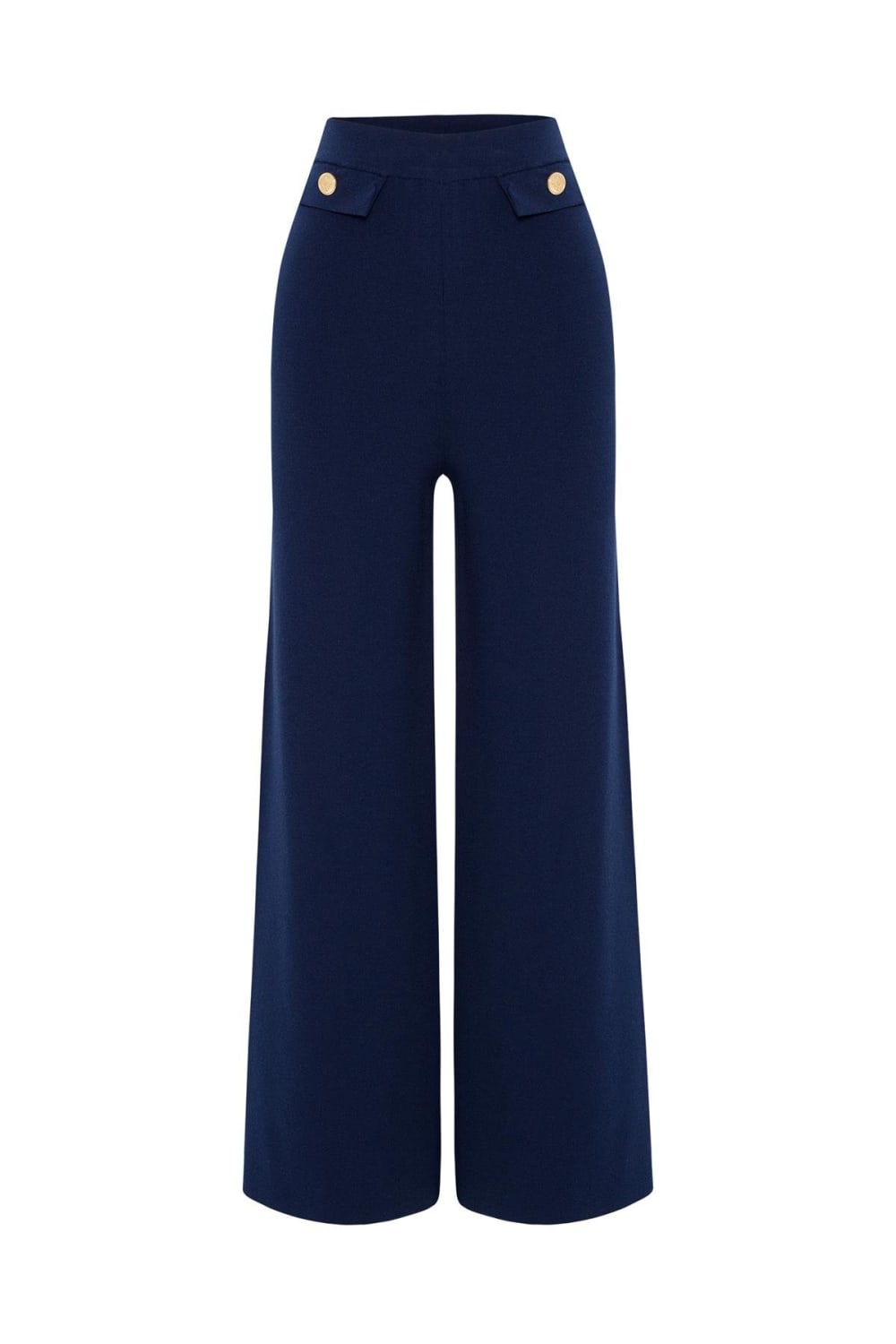 Peraluna-Styleboom X Marlene Trouser Düğme Detaylı Rahat Kesim Kadın Triko Pantolon -Pantolon-9-fleurdirect.live
