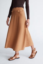 Peraluna-Styleboom X Vivien Skirt Düğme Detaylı Diz Altı Kloş Kadın Triko Etek -Etek-5-fleurdirect.live