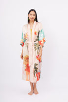 Peraluna-Summer Time Long Ki̇mono Yaz Desenleri Baskılı Uzun Saten Kadın Kimono Çok Renkli-Kimono-1-fleurdirect.live