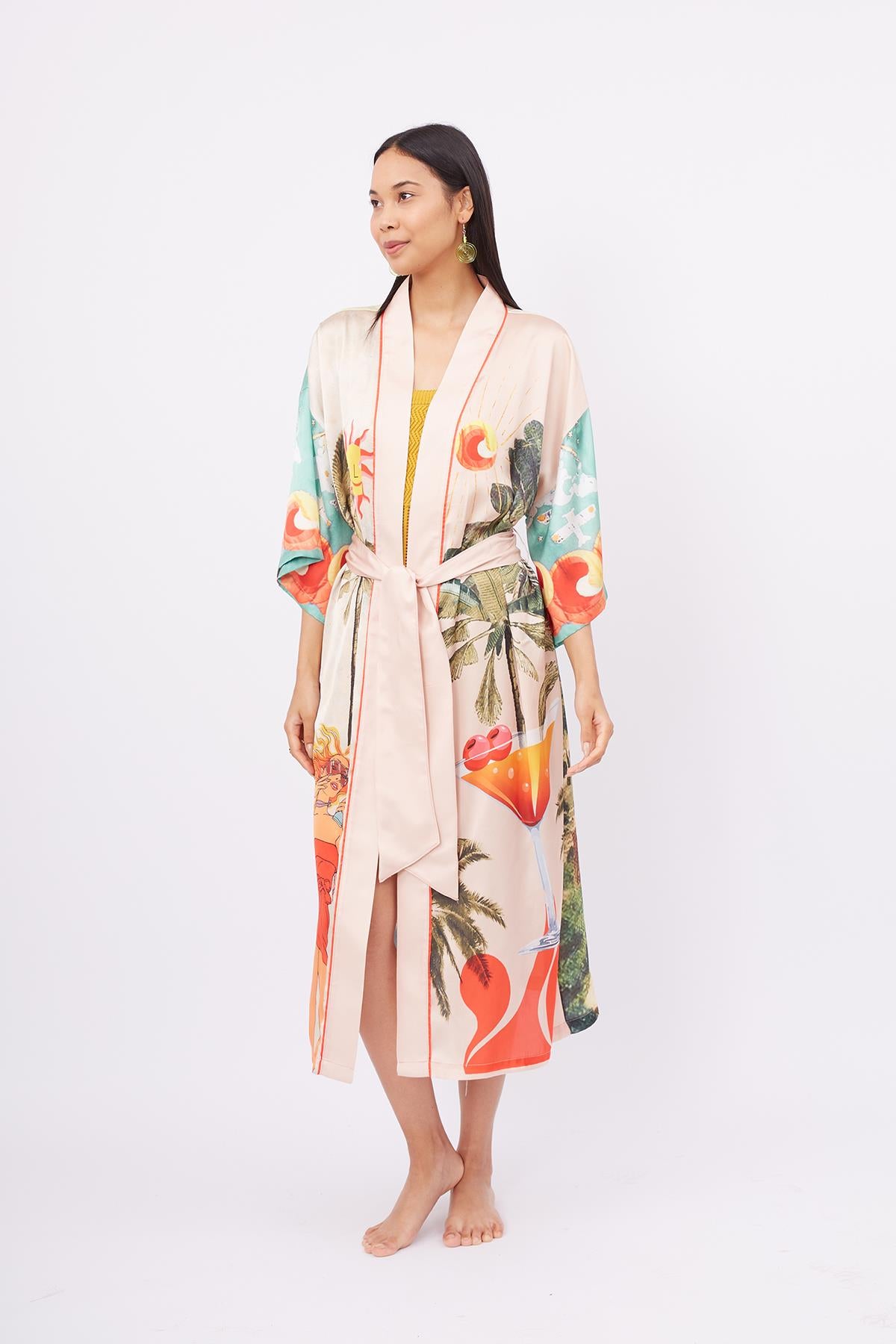 Peraluna-Summer Time Long Ki̇mono Yaz Desenleri Baskılı Uzun Saten Kadın Kimono Çok Renkli-Kimono-6-fleurdirect.live