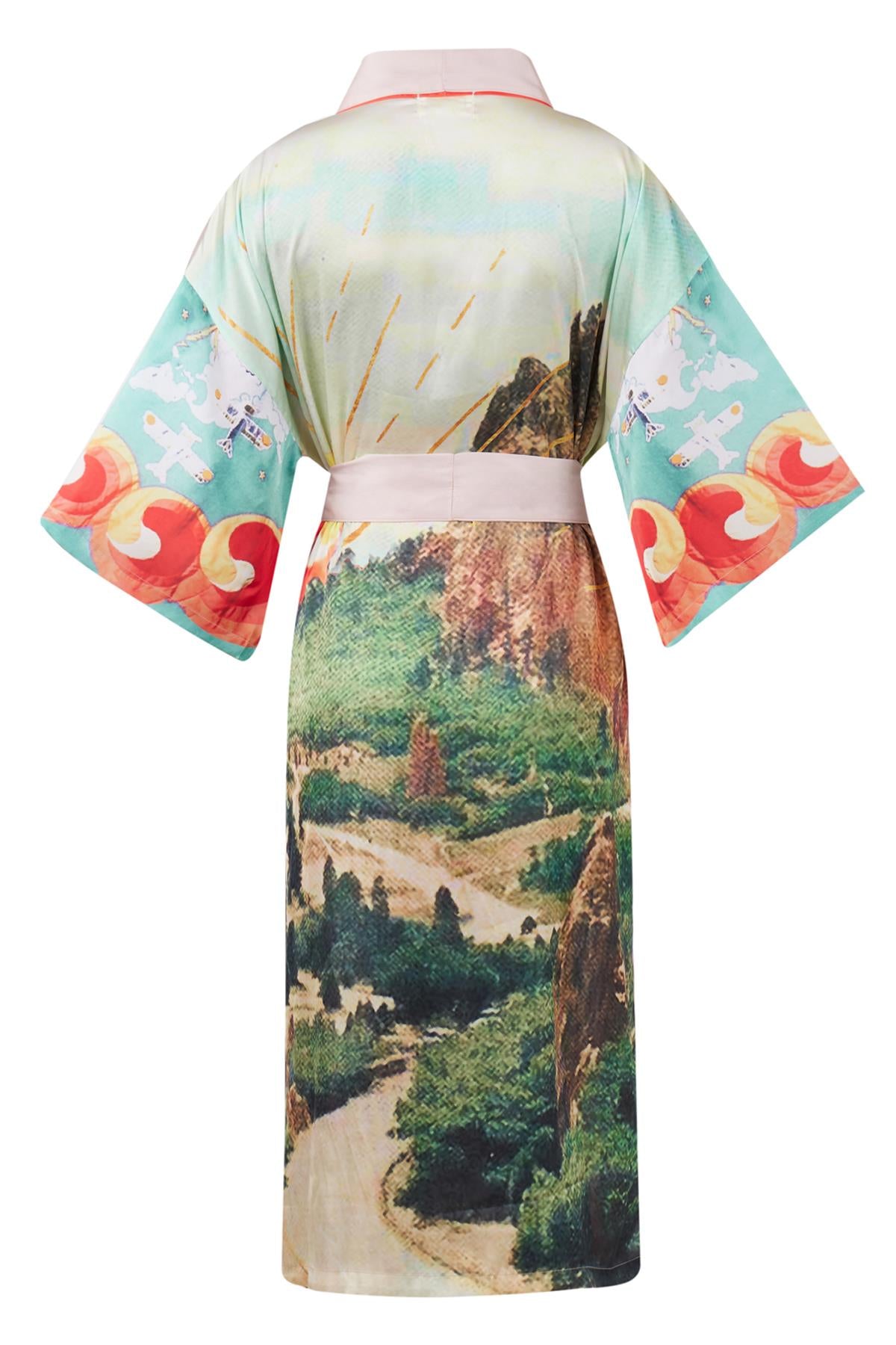 Peraluna-Summer Time Long Ki̇mono Yaz Desenleri Baskılı Uzun Saten Kadın Kimono Çok Renkli-Kimono-9-fleurdirect.live