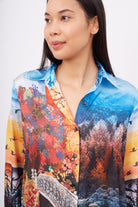 Peraluna-Sweet Memories Long Shirt Dress Manzara Baskılı 120 Cm Saten Uzun Gömlek Elbise-Elbise-4-fleurdirect.live