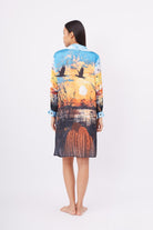 Peraluna-Sweet Memories Long Shirt Dress Manzara Baskılı 120 Cm Saten Uzun Gömlek Elbise-Elbise-7-fleurdirect.live