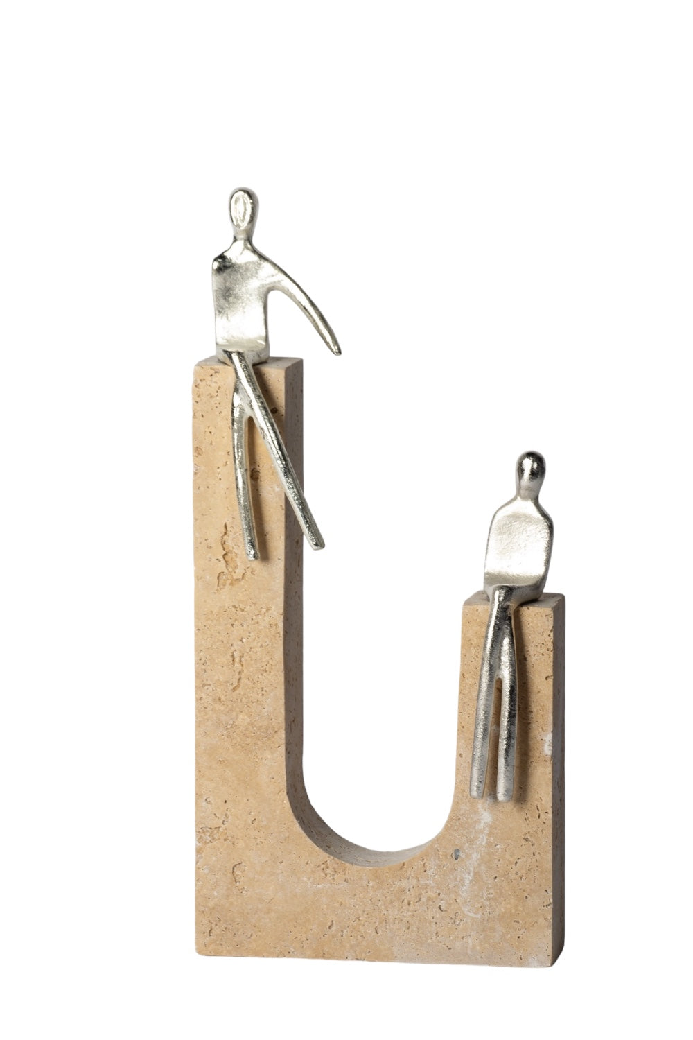 Ponet Maison-Silver Oturan Adam Figürlü Doğal Taş Dekoratif Obje-Biblo-1-fleurdirect.live