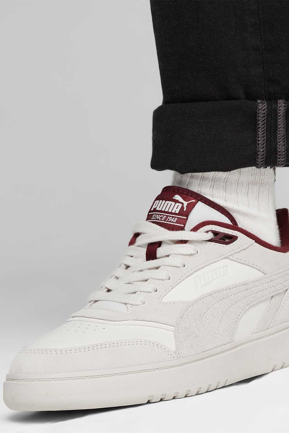 Puma-Doublecourt PRM Warm White Dark Jasper-Sneakers-6-fleurdirect.live