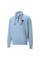 Puma-PUMA x AMI Half-Zip Sweatshirt Faded Denim-Sweatshirts & Hoodies-1-fleurdirect.live