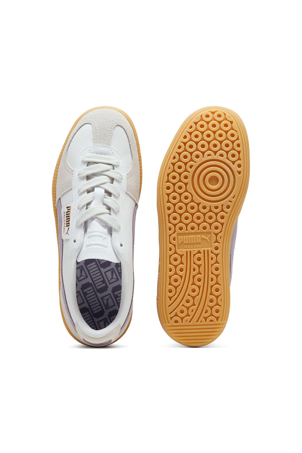Puma-Palermo Lth PUMA White Pale Plum Gum-Sneakers-4-fleurdirect.live