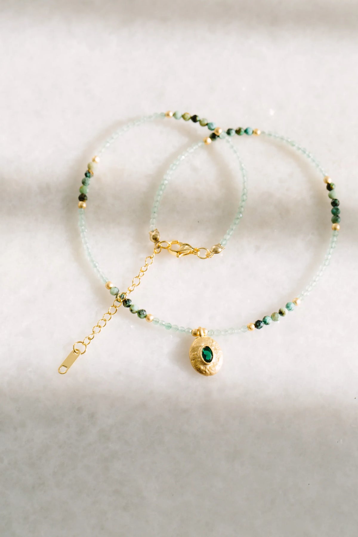 Elena Yeşim Ve Zümrüt Kolye - Emerald Green