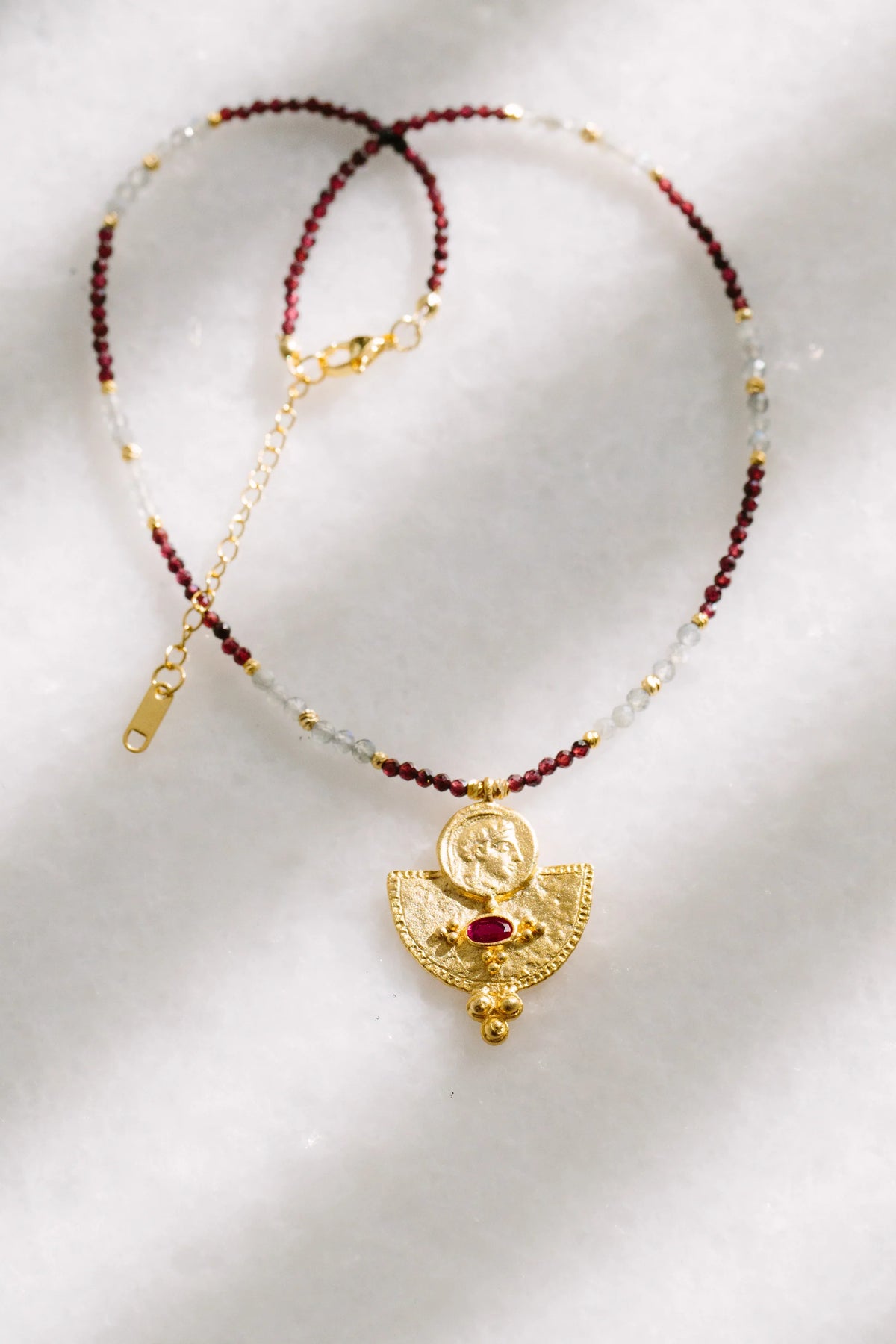 Seraphine Lal Taşı Ve Yakut Kolye - Ruby Red
