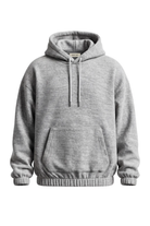 Erkek Oversized Brushed Marl Knit Hoodie - Grimelanj