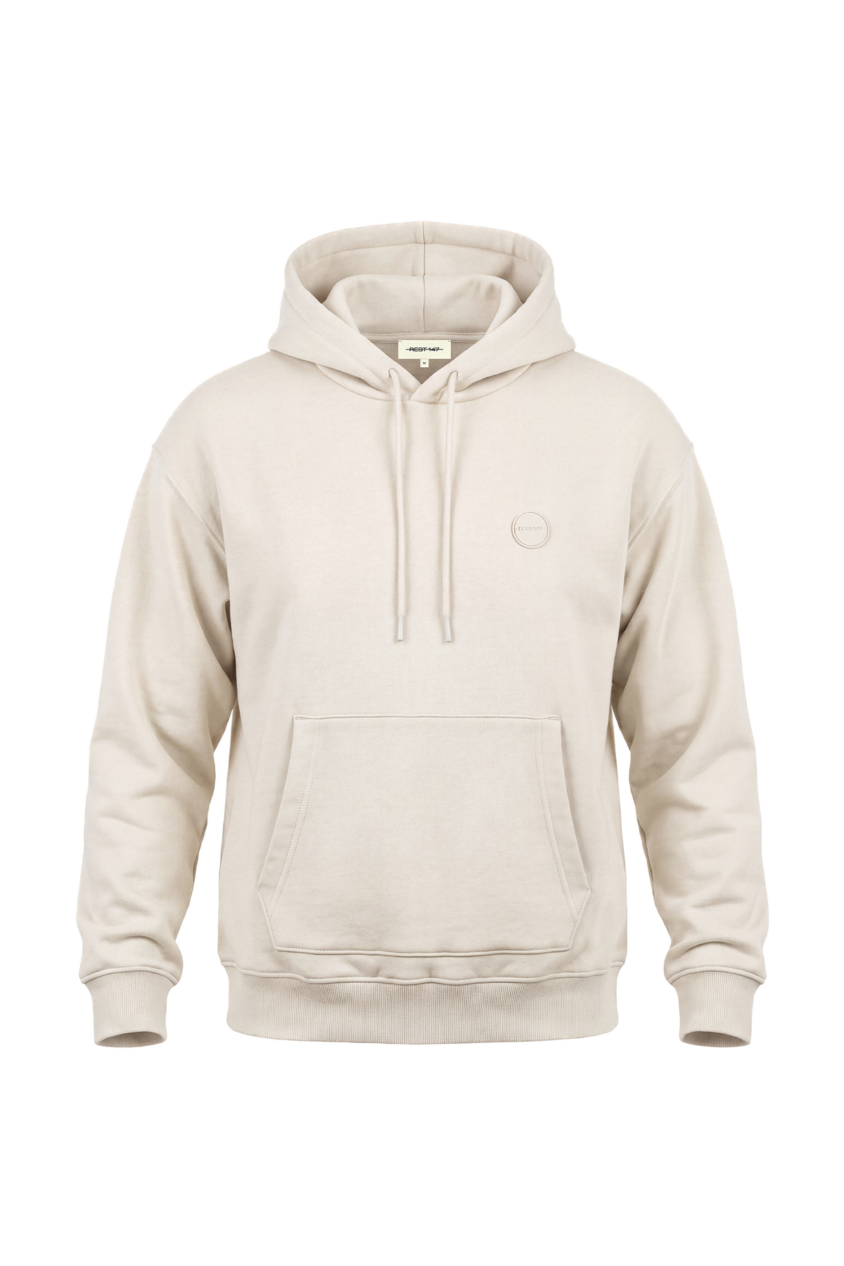 Erkek Relaxed Fit Hoodie - Ekru