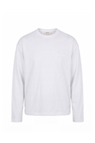 Erkek Relaxed Fit Logo Print Long Sleeve T-Shirt - Beyaz