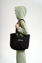 Kadın Boxy Fit Washed Hoodie - Yeşil