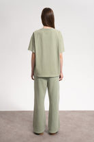 Kadın Oversized Washed Basic T-Shirt - Yeşil