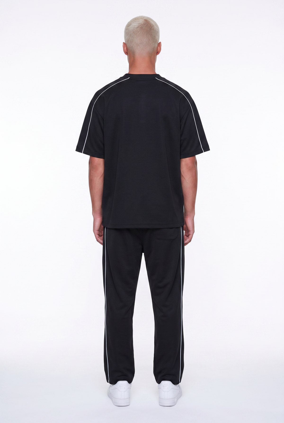 Erkek Court Baskılı Regular Fit Eşofman Takımı Siyah