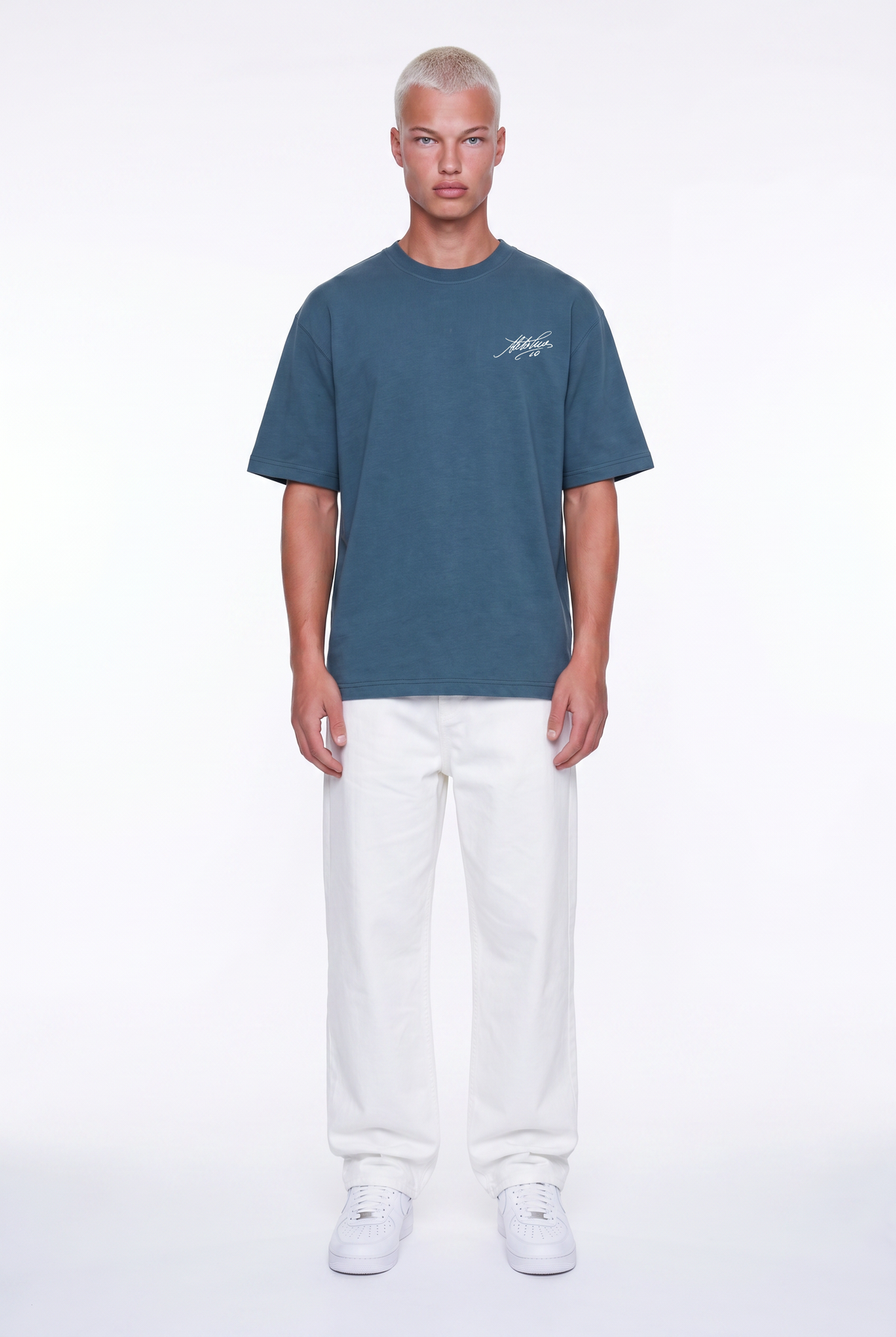 Erkek Del Piero Baskılı Oversize T-Shirt Petrol