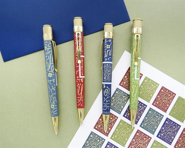 Retro 51-Retro 51 Usps Thank You Stamp Roller Kalem Blue Gray Prr 2259-Roller Kalem-5-fleurdirect.live