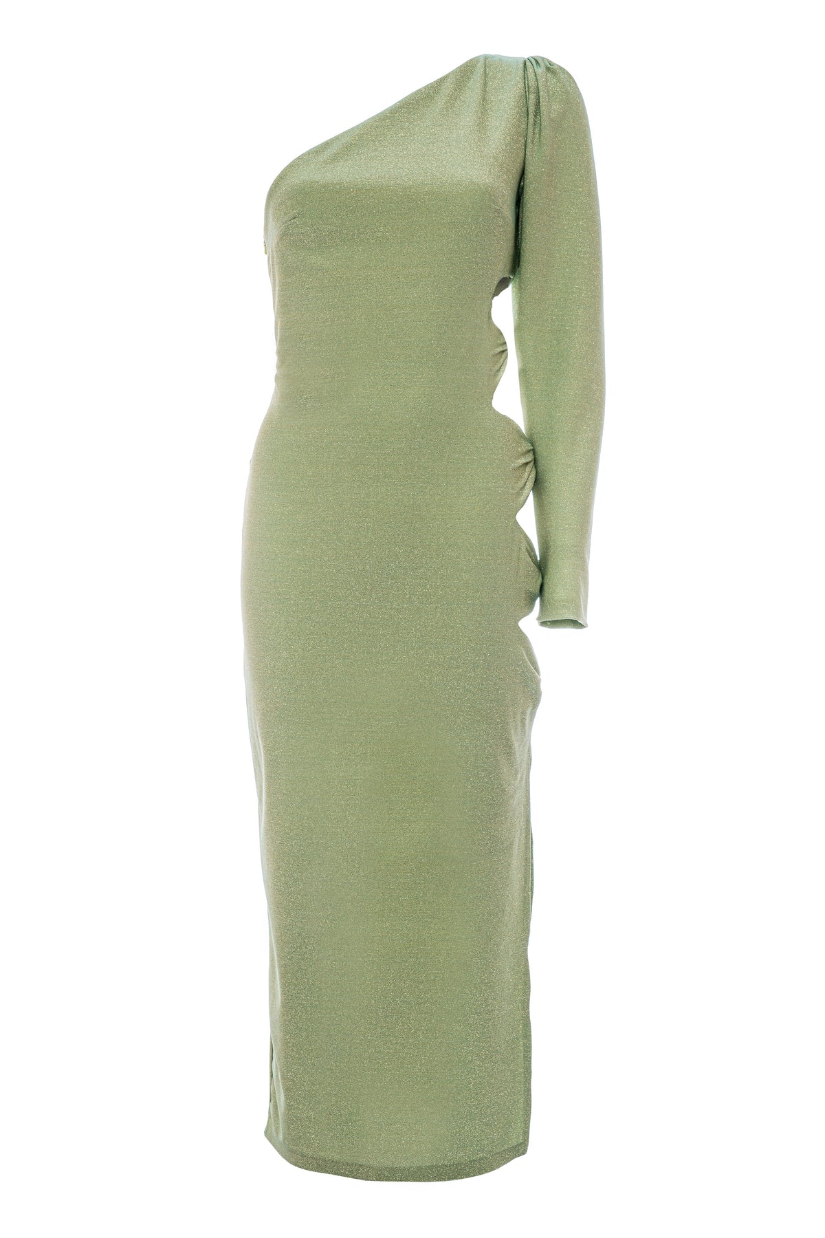 Roccie-Bercy One Shoulder Cutout Stretch Midi Dress-Elbise-4-fleurdirect.live