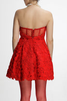 Roccie-Gally Strapless Mini Dress With Crystal Stone Tulle-Elbise-3-fleurdirect.live