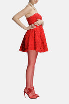 Roccie-Gally Strapless Mini Dress With Crystal Stone Tulle-Elbise-4-fleurdirect.live