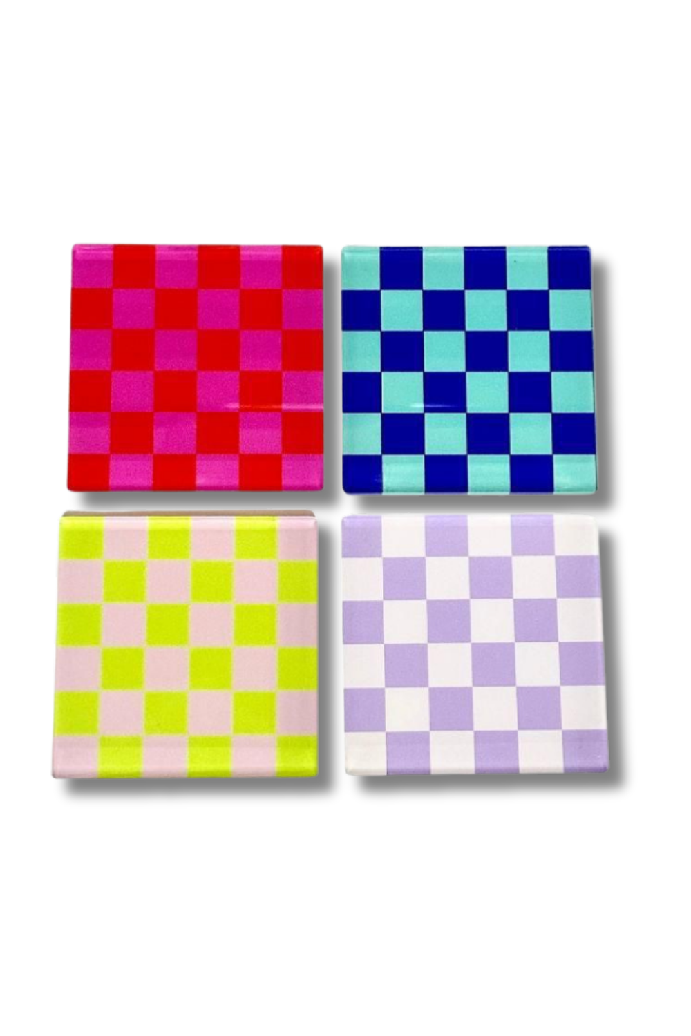 Rooms Design Studio-Retro Checkerboard Bardak Altlığı 4'lü Set-Bardak Altlığı-2-fleurdirect.live