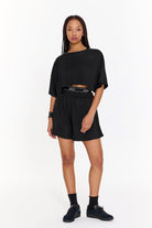 SBNM-Pull On Yoga Short In Black-Şort-5-fleurdirect.live