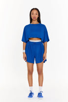 SBNM-Pull On Yoga Shorts In Blue-Şort-1-fleurdirect.live