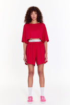 SBNM-Pull On Yoga Shorts In Pink-Şort-1-fleurdirect.live