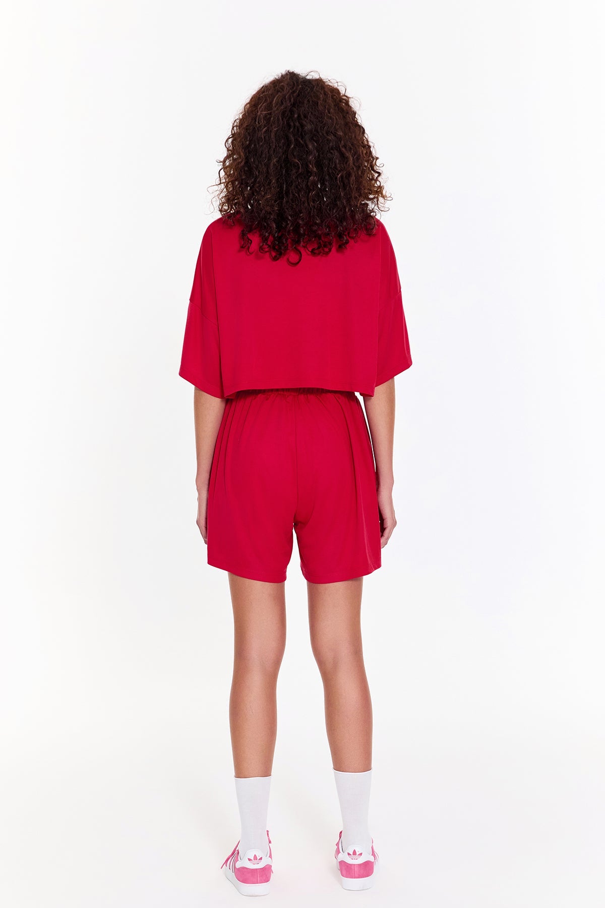 SBNM-Pull On Yoga Tee In Pink-T-Shirts-3-fleurdirect.live