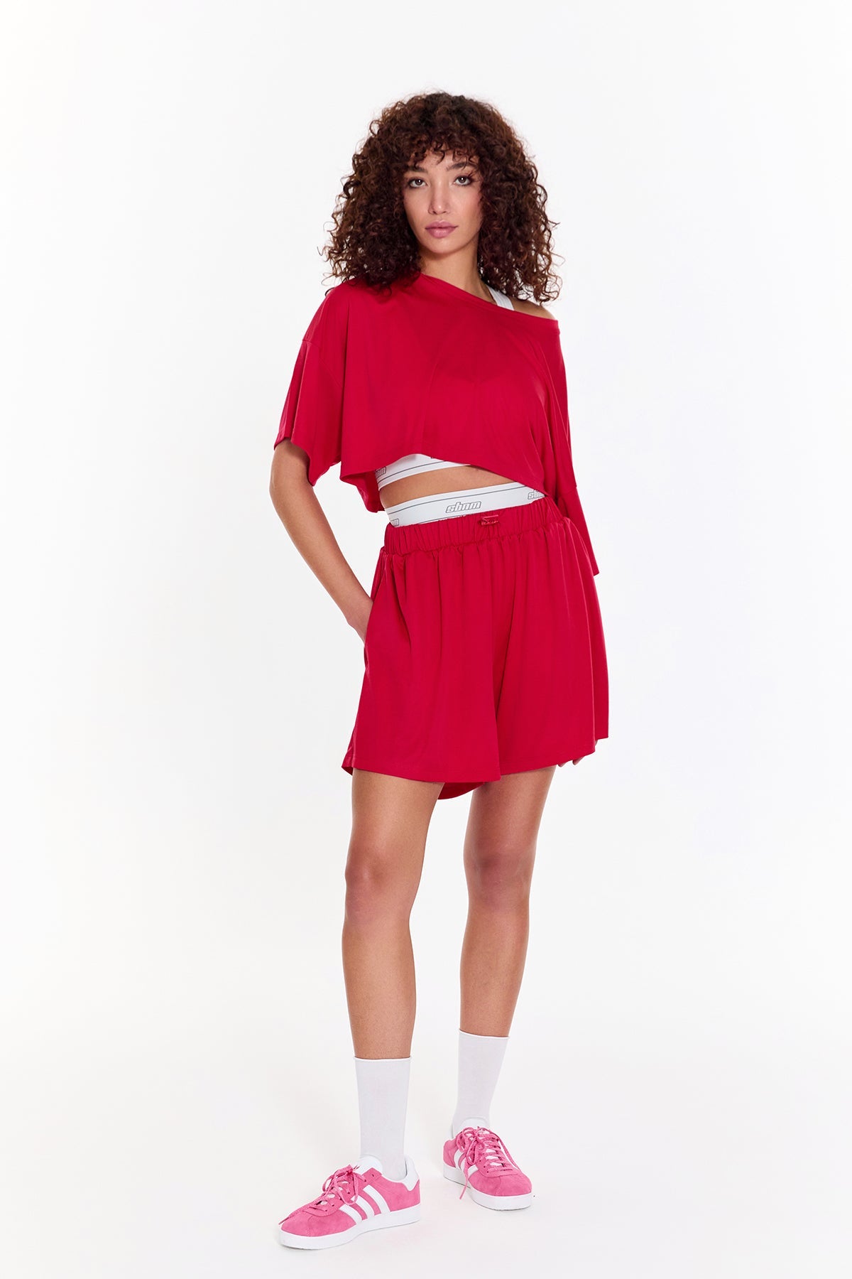 SBNM-Pull On Yoga Tee In Pink-T-Shirts-5-fleurdirect.live