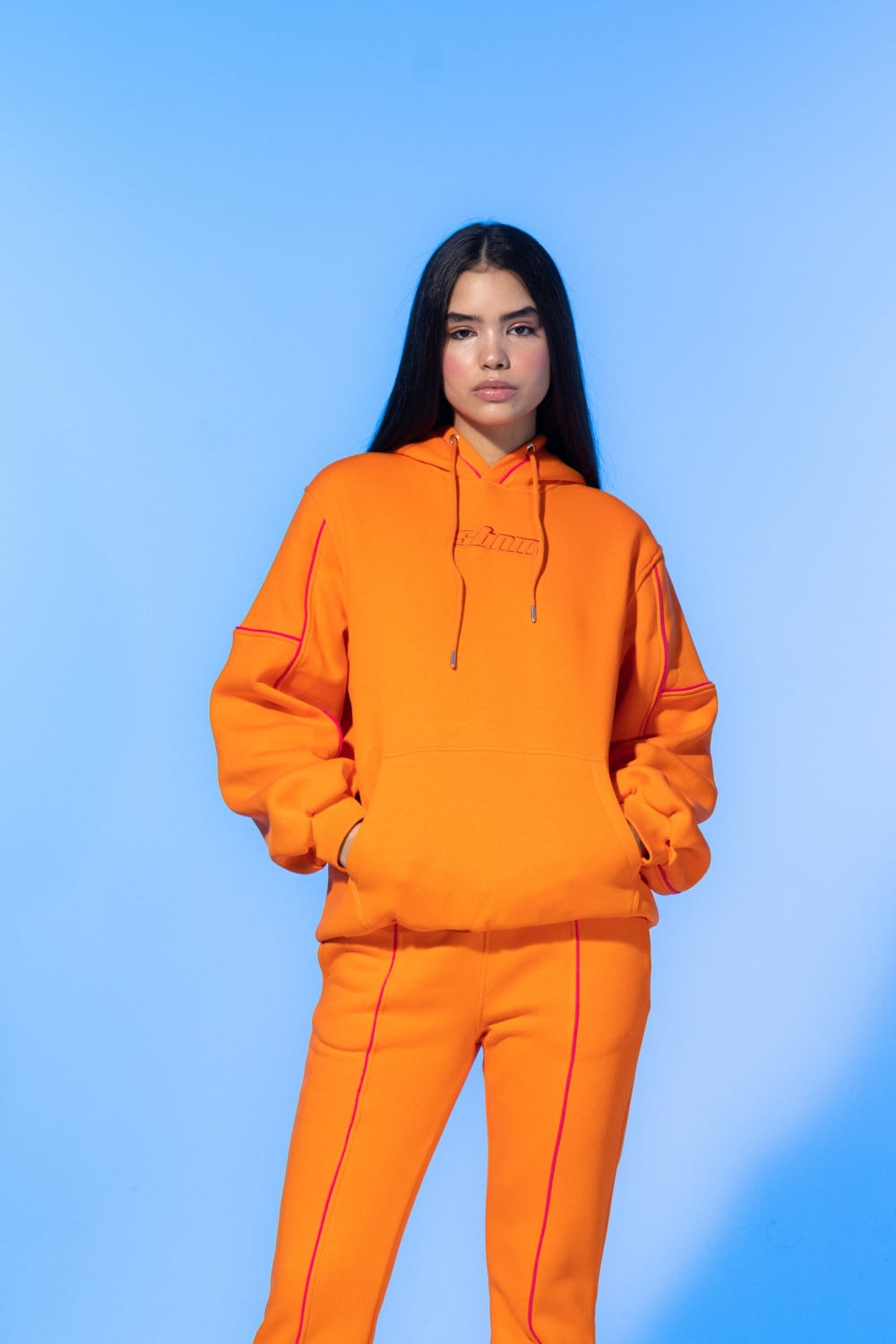 SBNM-Vivid Flame Orange Sweatshirt-Sweatshirts & Hoodies-1-fleurdirect.live