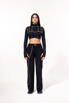 SBNM-Yellow Contrast Straight Pants-Eşofman-1-fleurdirect.live