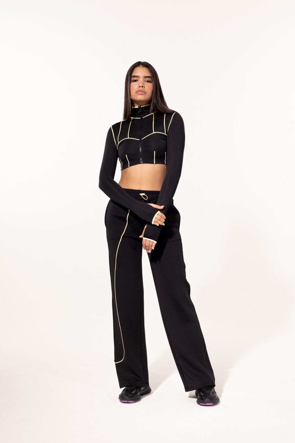 SBNM-Yellow Contrast Straight Pants-Eşofman-10-fleurdirect.live