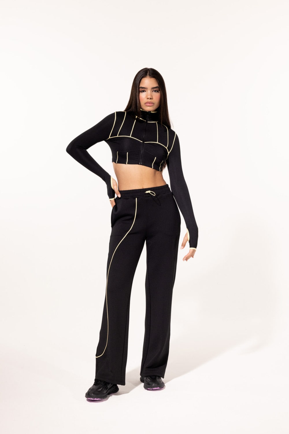 SBNM-Yellow Contrast Straight Pants-Eşofman-9-fleurdirect.live