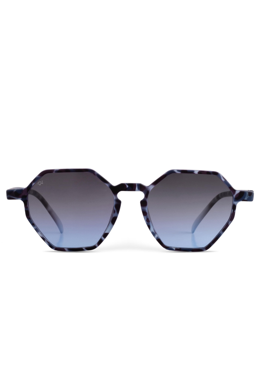 Senlites-Aurora Azzuro Unisex Mavi Degrade Uv400 Altıgen Güneş Gözlüğü-Güneş Gözlüğü-1-fleurdirect.live