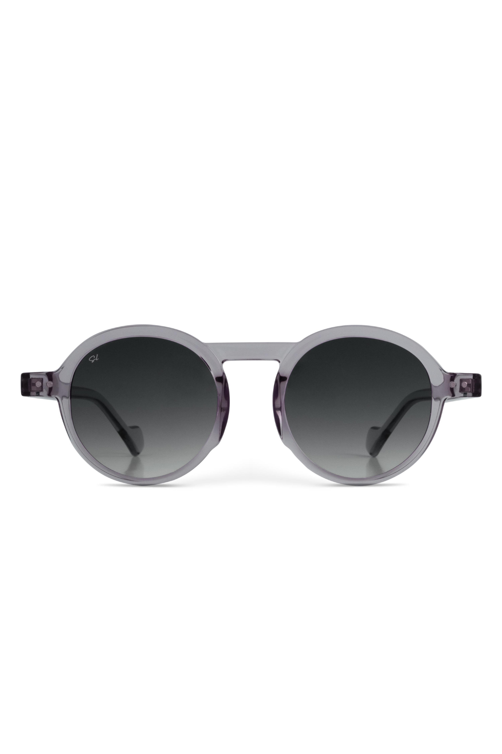Senlites-Raiane Grigio Unisex Şeffaf Gri Degrade Uv400 Yuvarlak Güneş Gözlüğü-Güneş Gözlüğü-1-fleurdirect.live