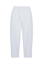 Sertaç Taşdelen-Beyaz %100 Keten Beli Lastikli Bol Paça Erkek Pantolon Model P 01-Pantolon-2-fleurdirect.live
