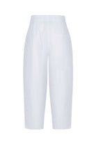 Sertaç Taşdelen-Beyaz %100 Keten Beli Lastikli Bol Paça Erkek Pantolon Model P 01-Pantolon-3-fleurdirect.live